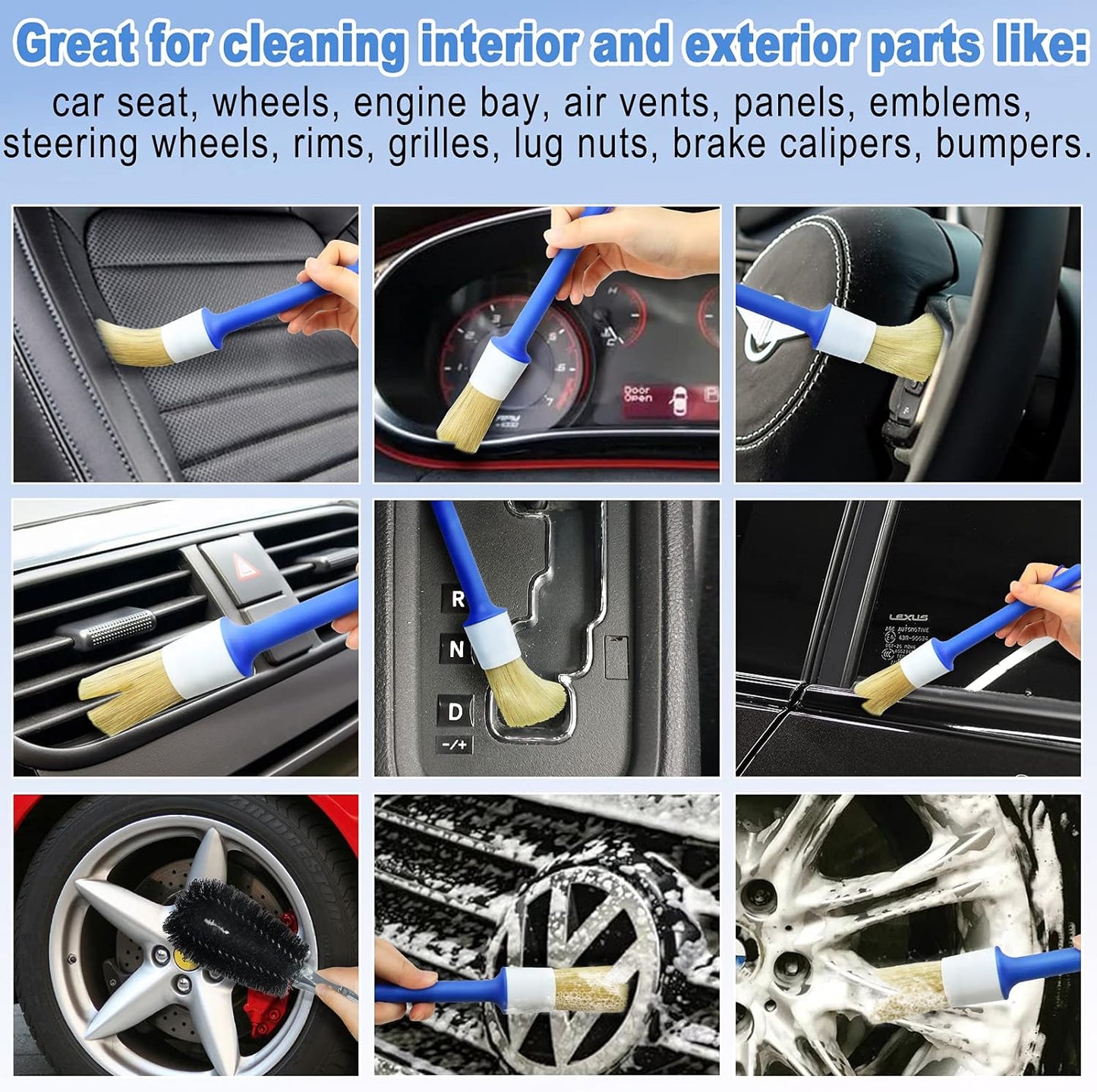 Cleanett Car Detailing Brush Set